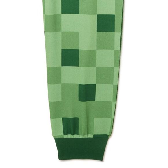 MINECRAFT Boys Sleeper CREEPER UNION SUIT PAJAMAS 1-PC FLEECE NWT - Picture 3 of 12